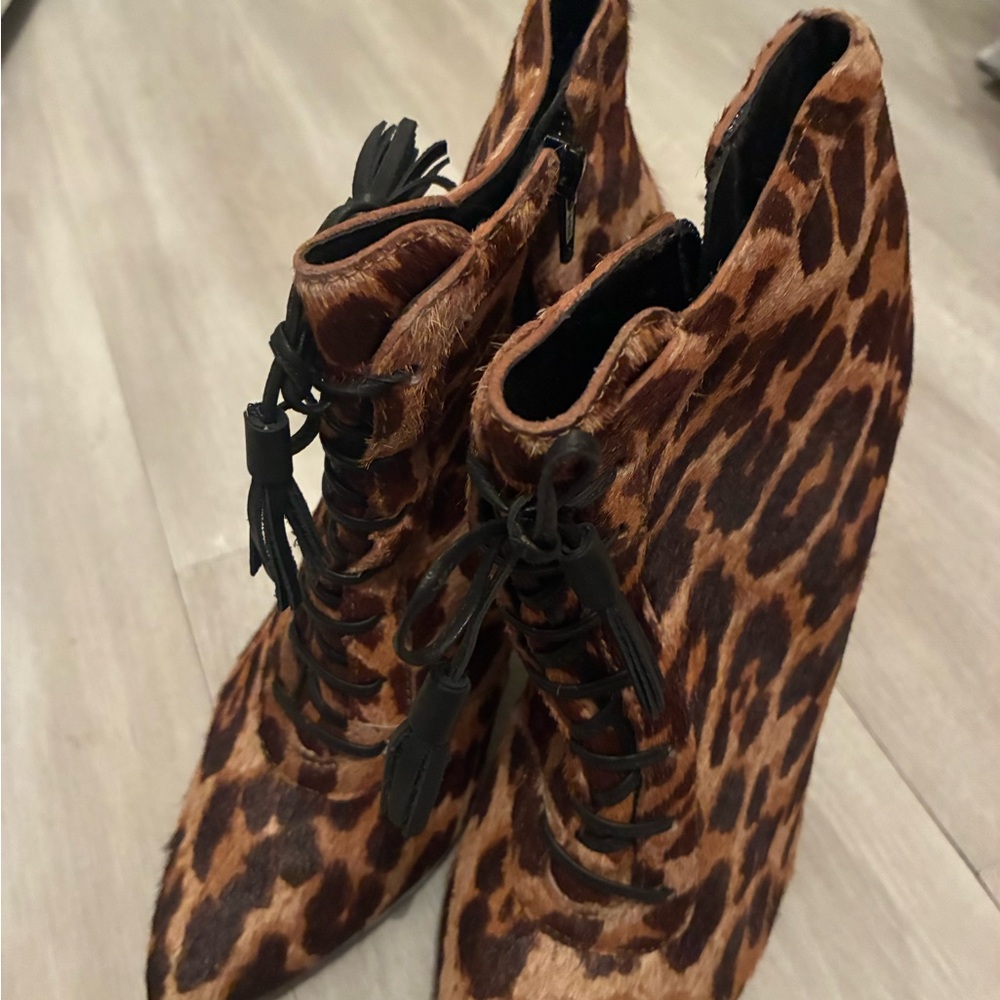 Steve Madden Animal Print Lace-Up Boots